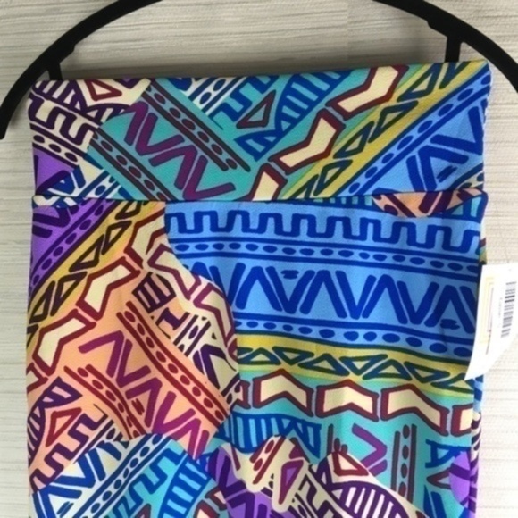 LuLaRoe Cassie Skirt Multi Color Bohemian Tribal Aztec Retro Print Pencil Skirt - Picture 3 of 9